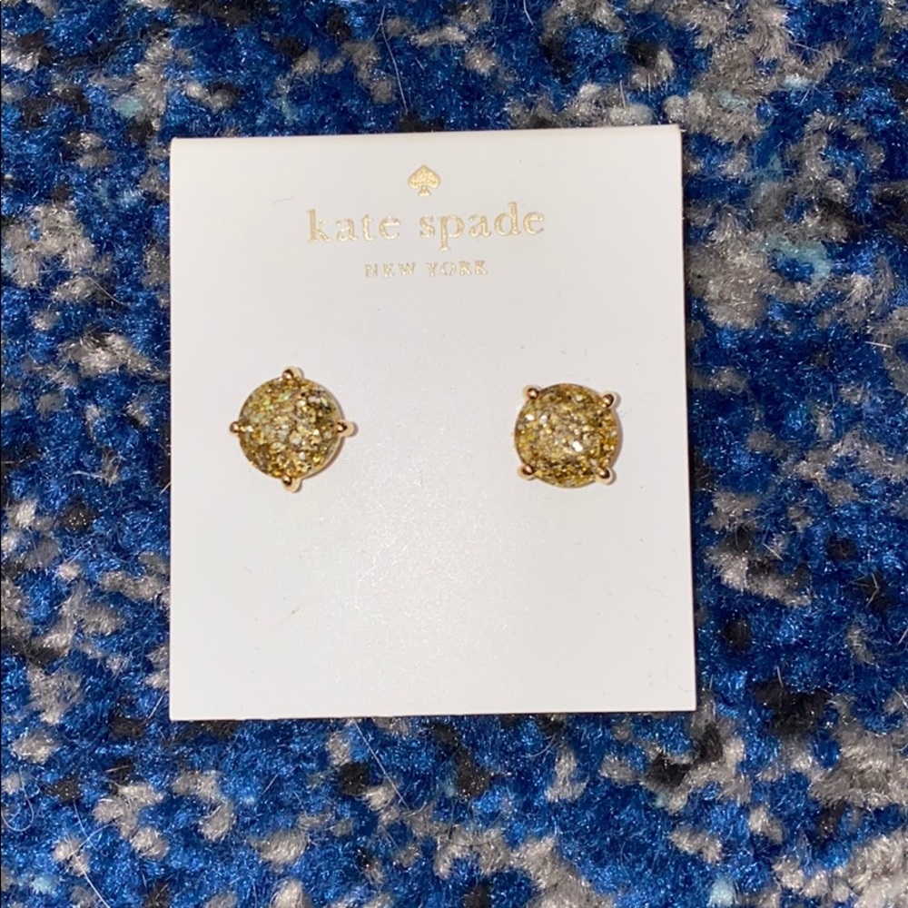 Gold sparkle Kate Spade earrings NWT